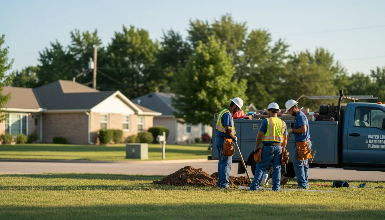 Residential water line and bathroom plumbing service in Alpha, OH